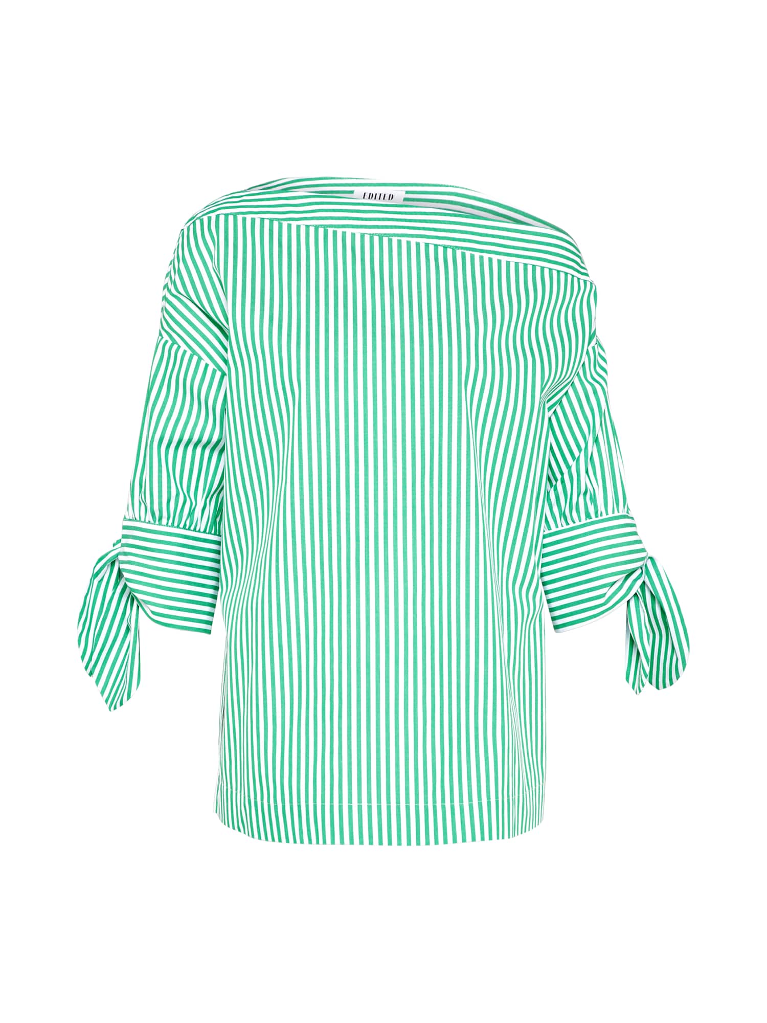 EDITED Bluză 'Hanni'  verde / alb