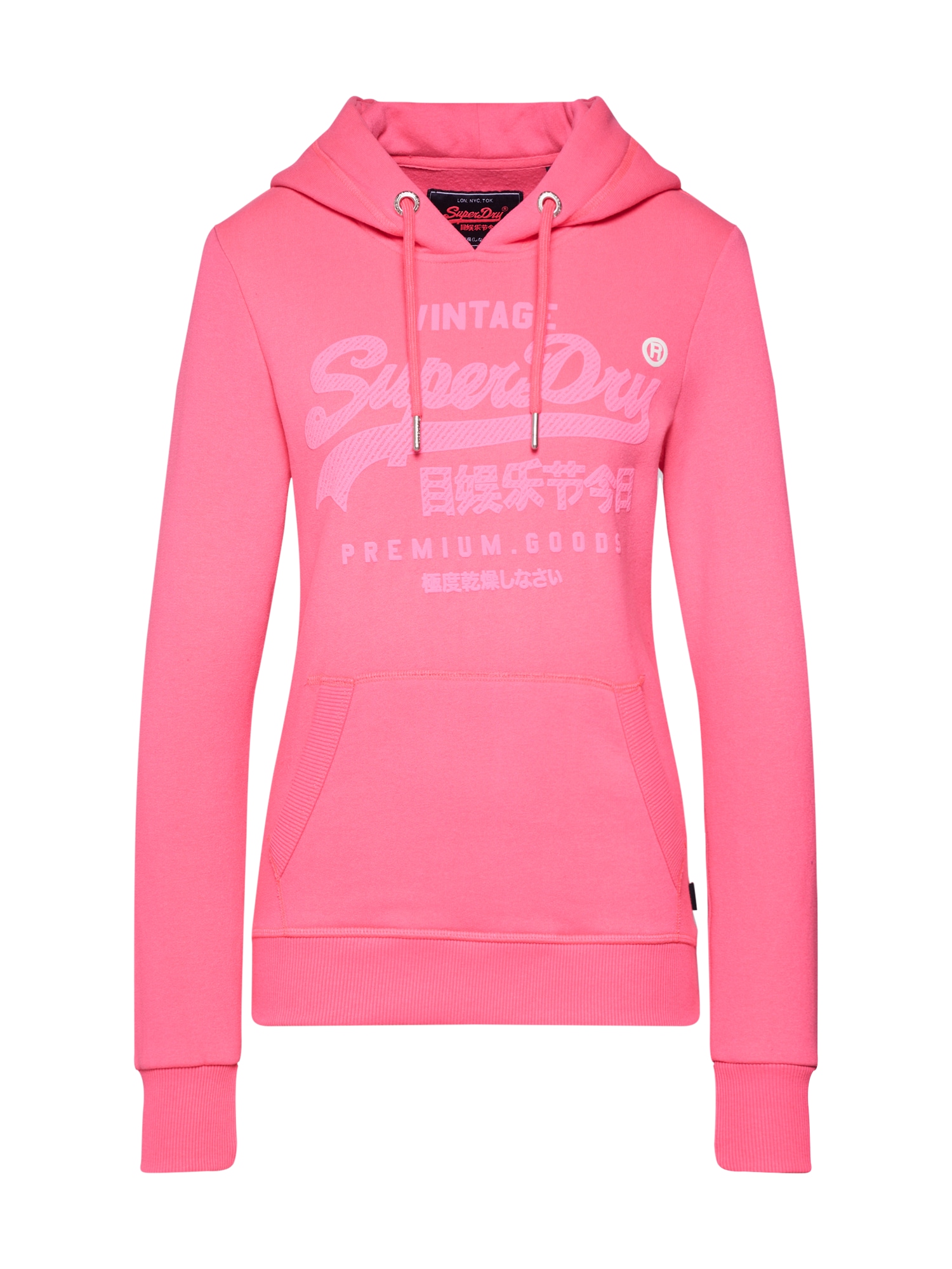Superdry Bluză de molton 'PREMIUM GOODS TONAL INFILL ENTRY HOOD'  roz