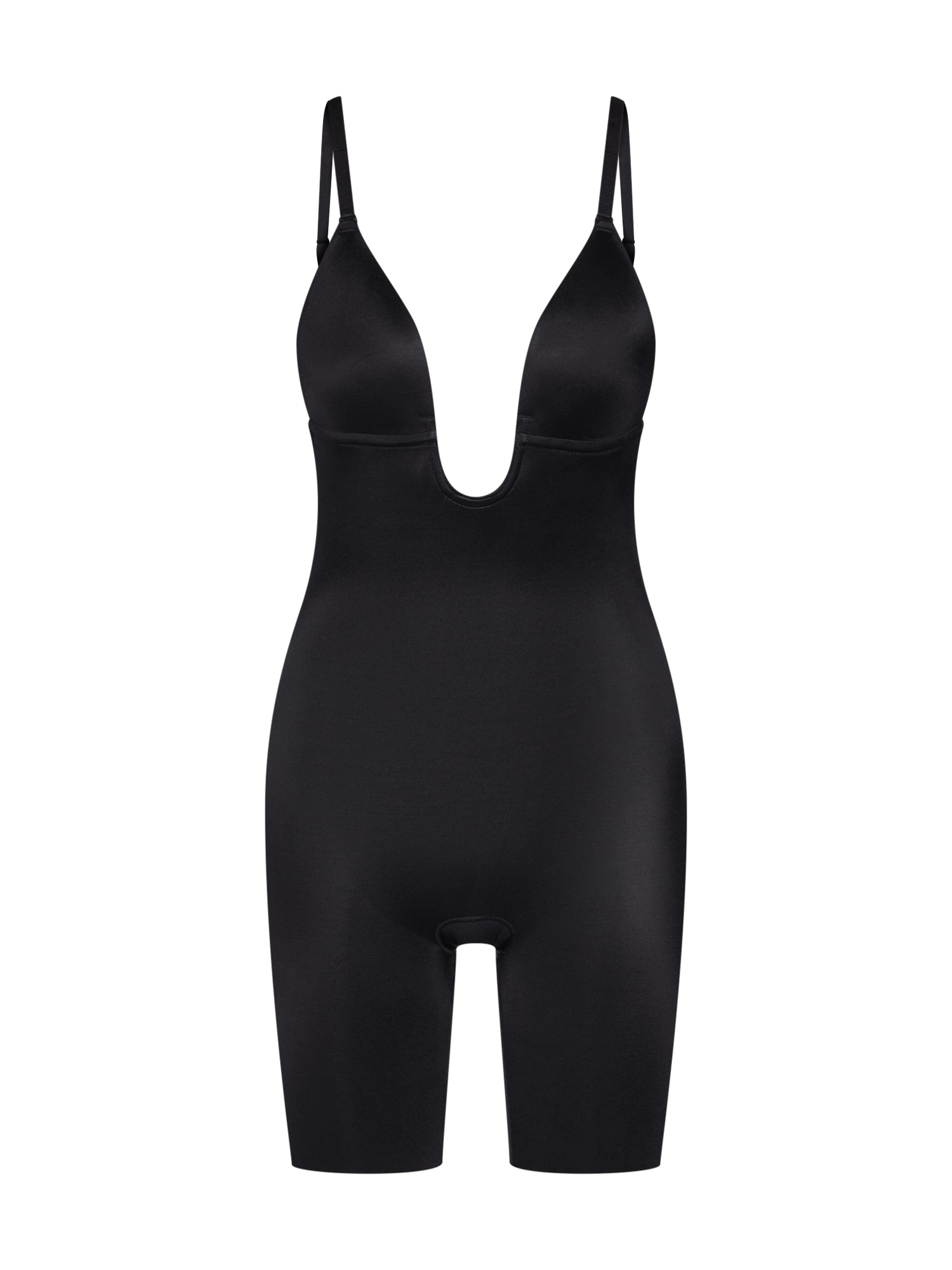 SPANX Body modelator 'SYF PLUNGE LOW-BACK MID-THIGH BODYSUIT' negru
