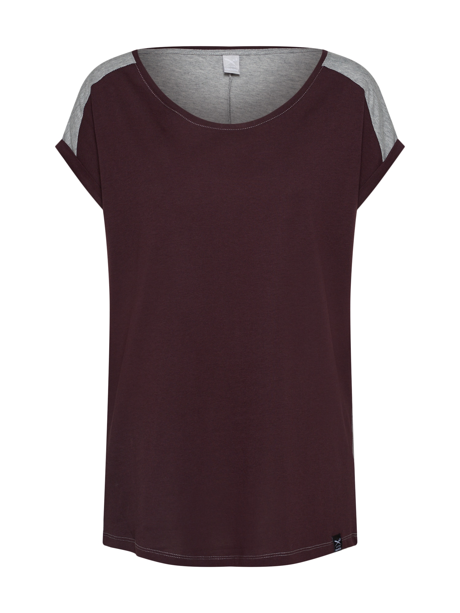 Iriedaily Tricou  gri amestecat / burgund