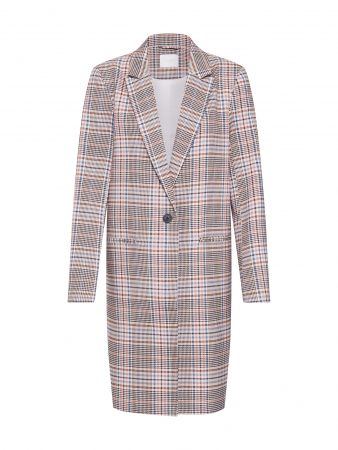 VILA Palton de primăvară-toamnă 'VIJAZ L/S JACKET'  maro / galben auriu / culori mixte / alb