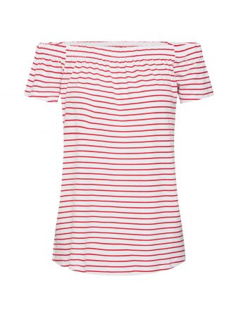 Sublevel Tricou 'Carmen'  roșu / alb