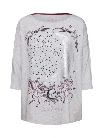 LIEBLINGSSTÜCK Tricou 'CharisL'  gri argintiu / negru