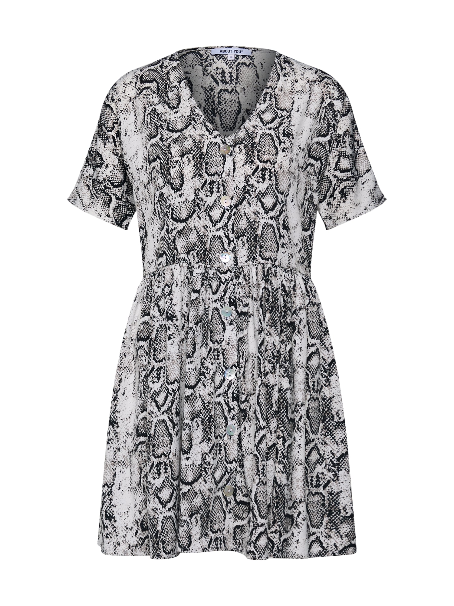 ABOUT YOU Rochie 'Polly' gri / alb
