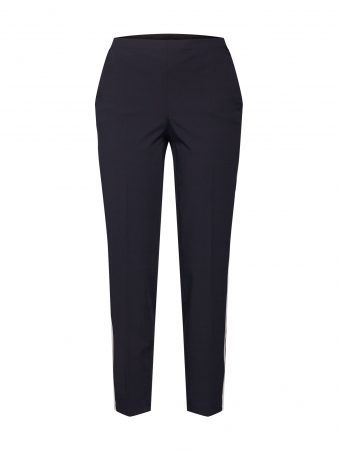 OPUS Pantaloni 'Edira solid stripe ROS'  albastru închis / alb