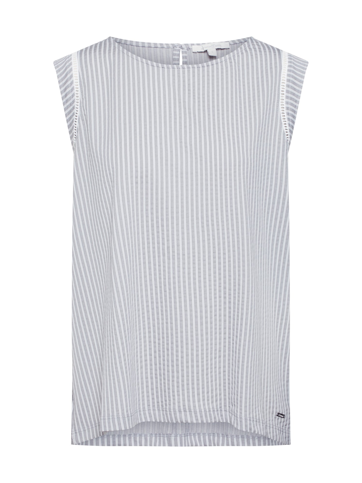 TOM TAILOR DENIM Tricou  gri / alb