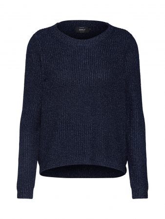 ONLY Pulover 'onlSHINY L/S PULLOVER KNT'  albastru noapte / alb
