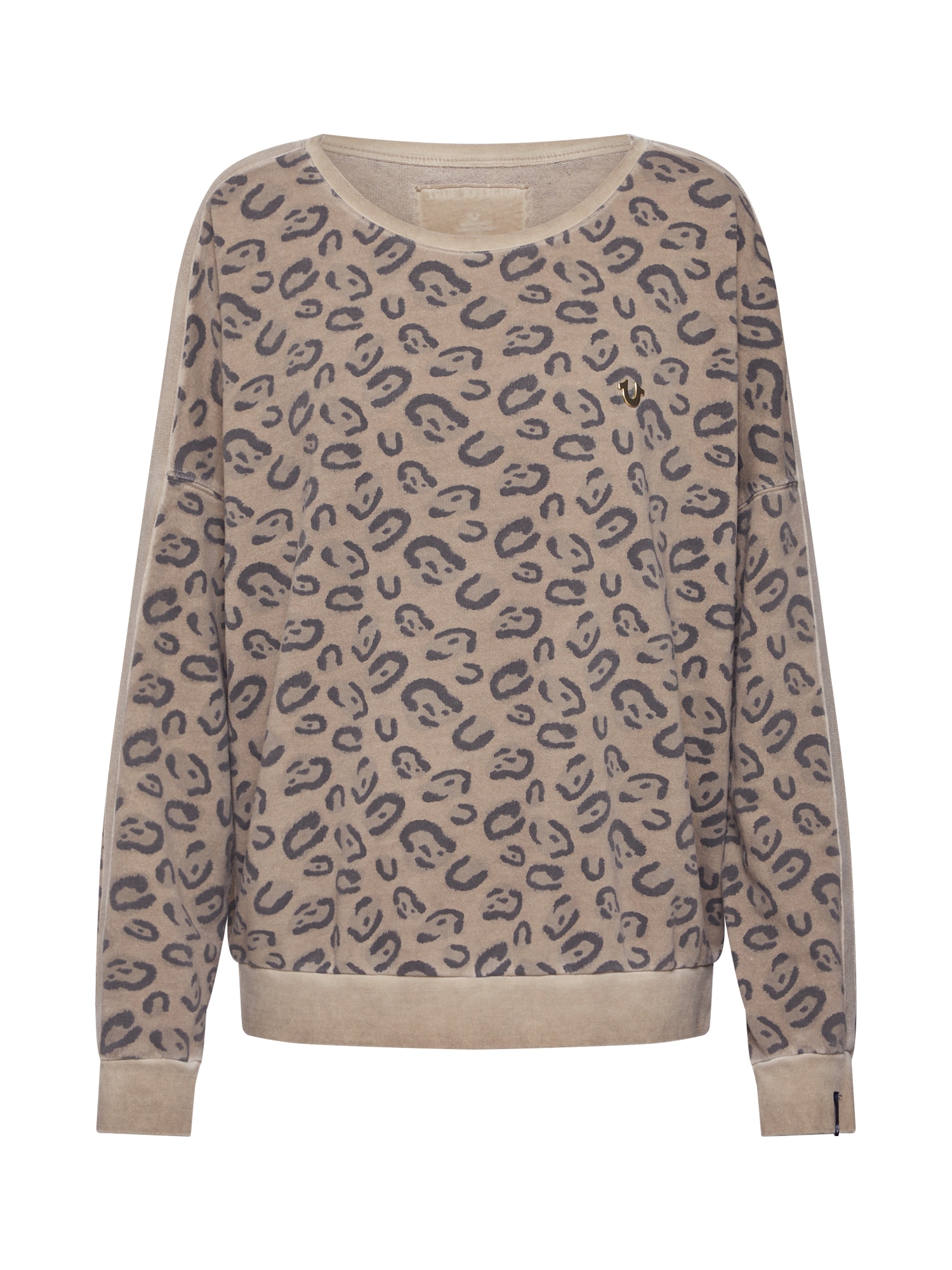 True Religion Bluză de molton 'CREW SWEAT LEO'  bej