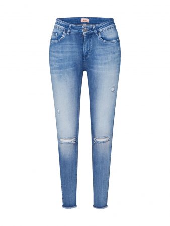 ONLY Jeans 'ONLFBLUSH MID SK ANK RAW VEC'  denim albastru