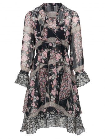 Heine Rochie  gri metalic / roze