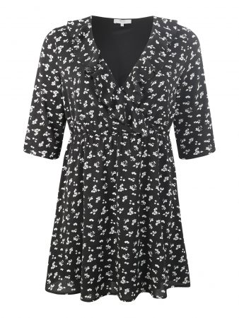 ABOUT YOU Curvy Rochie 'Rabea'  negru / alb