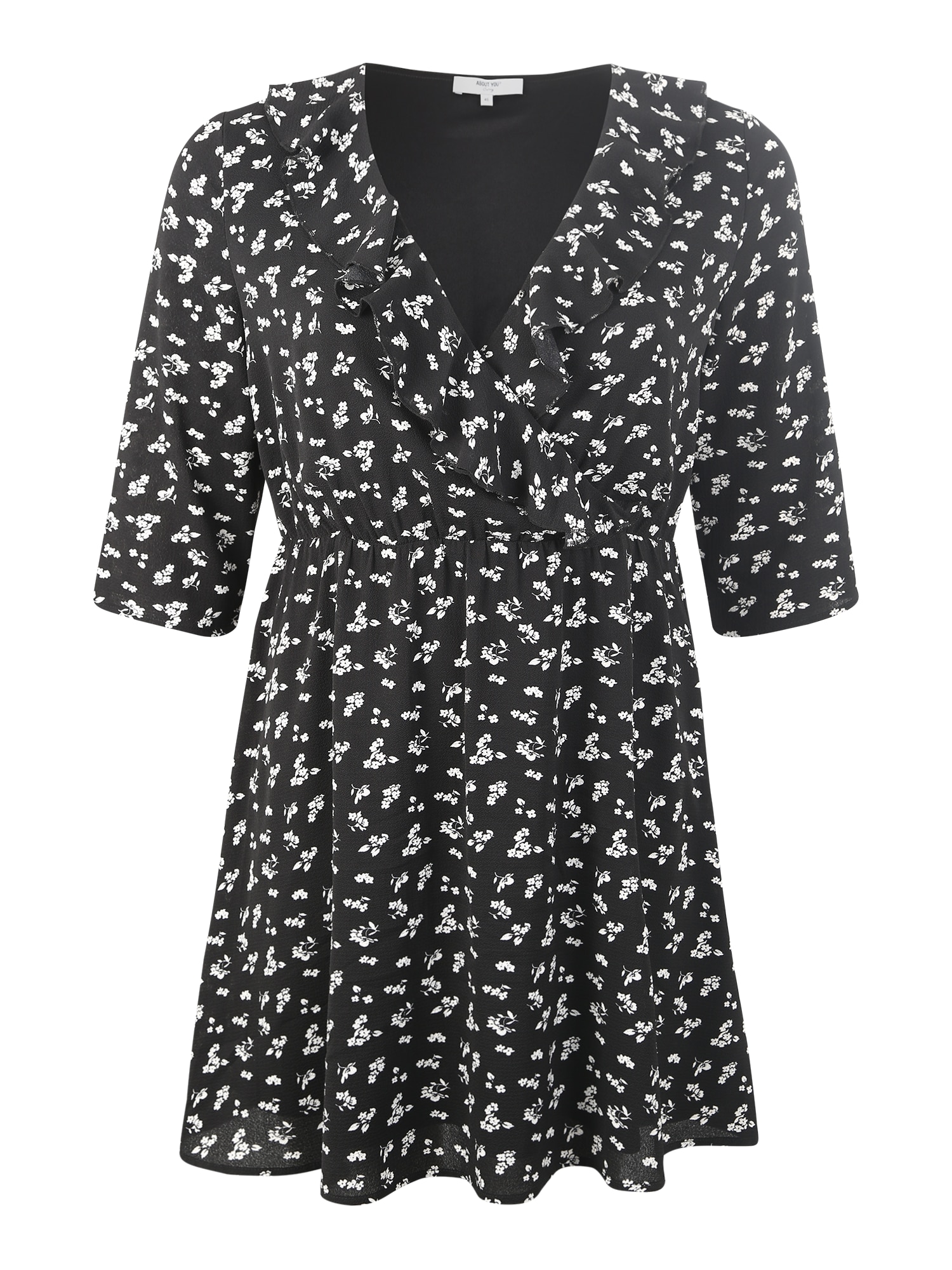 ABOUT YOU Curvy Rochie 'Rabea'  negru / alb