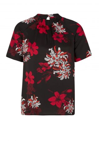 S.Oliver BLACK LABEL Bluză  roșu / negru / alb