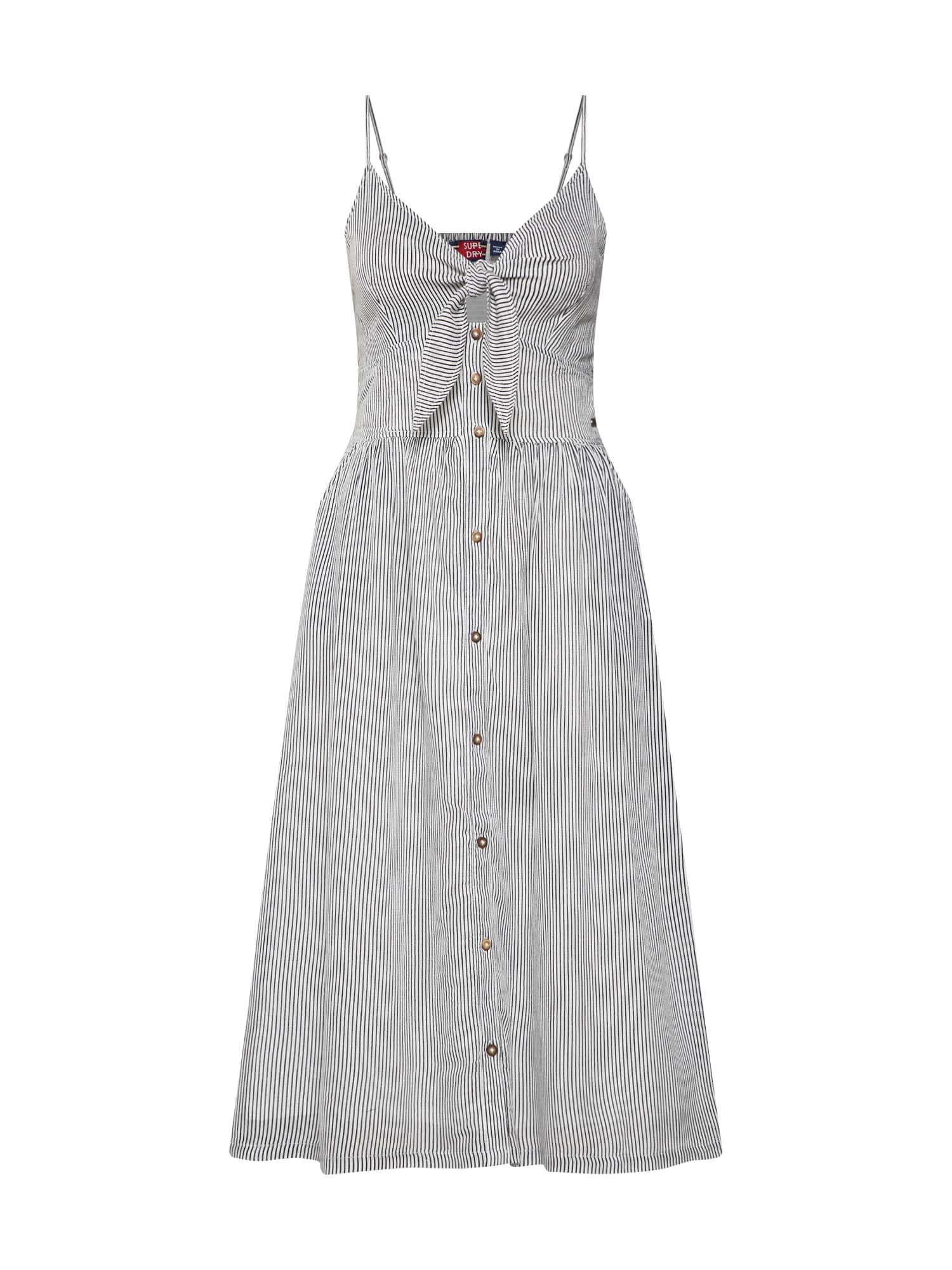 Superdry Rochie 'JAYDE TIE FRONT' albastru porumbel / alb