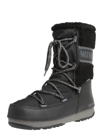 MOON BOOT Bocanci de zăpadă 'MOON BOOT MONACO WOOL'  gri / negru