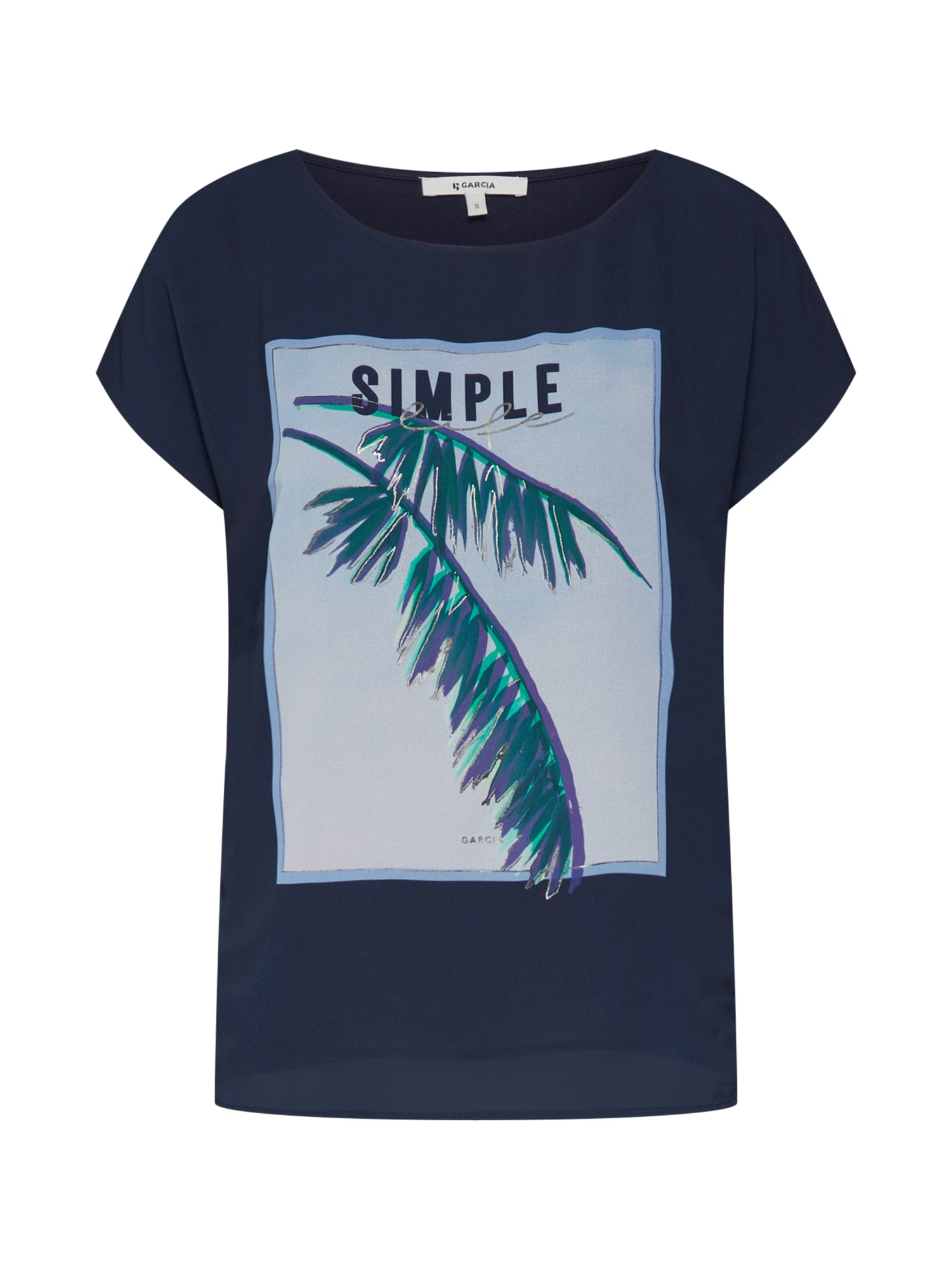 GARCIA Tricou  albastru închis / culori mixte