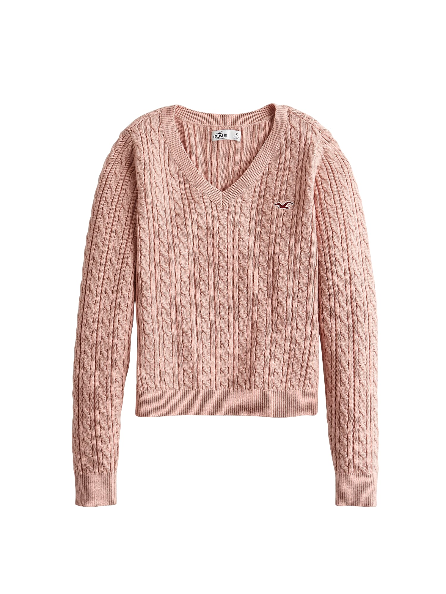 HOLLISTER Pulover 'XM19-INTL CABLE ' roz deschis