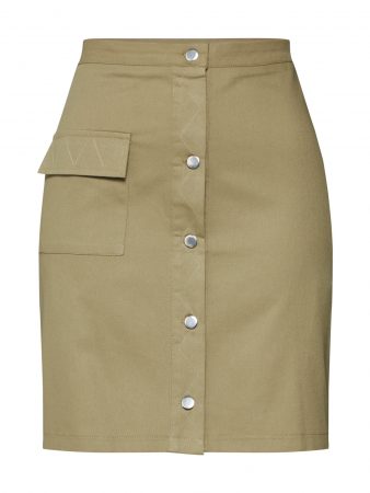 Boohoo Fustă 'Utility Button Through'  kaki