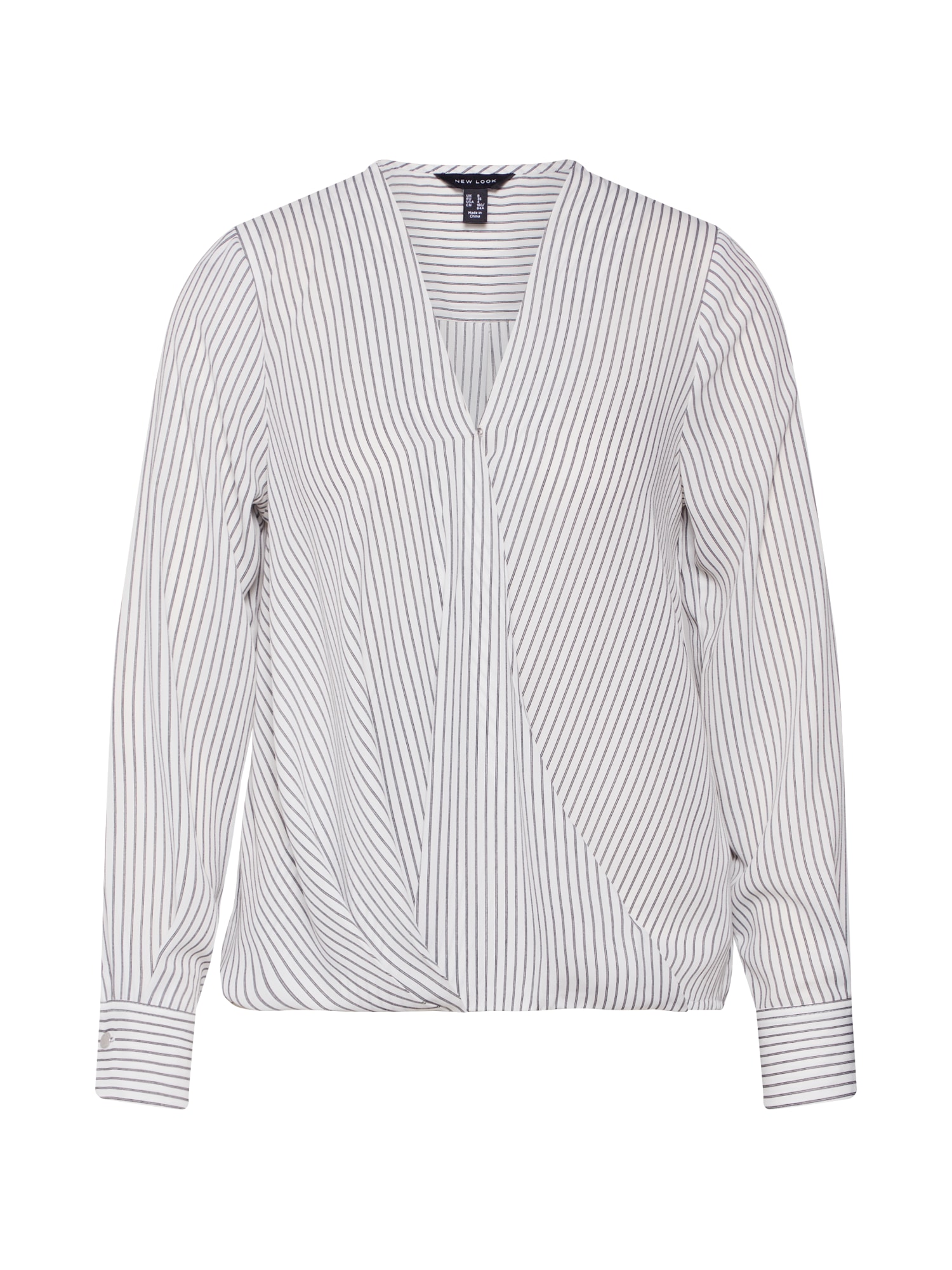 NEW LOOK Bluză 'SANDY'  gri deschis / alb