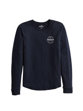 HOLLISTER Tricou 'XM19-LS FLOCK CORE 6CC'  navy