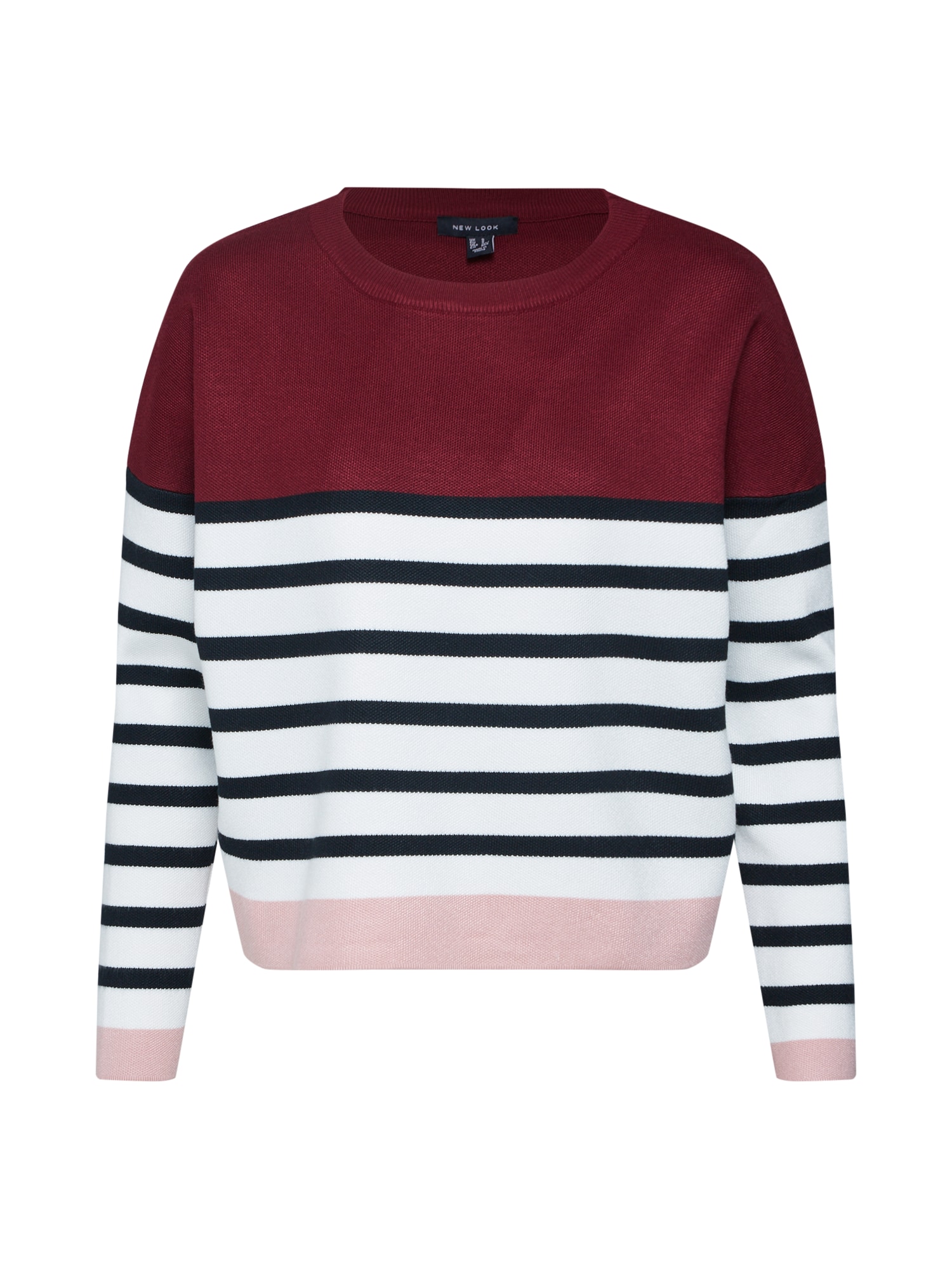 NEW LOOK Pulover '20.07 WW MARIE CLEAN COL BLOCK'  roz / merlot / alb