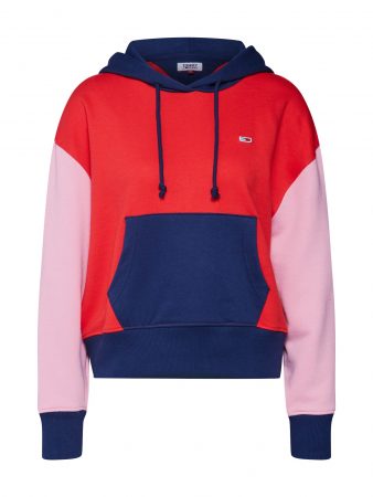 Tommy Jeans Bluză de molton  navy / roz / roșu