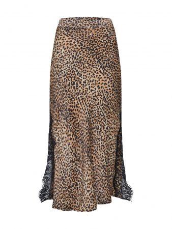 Ragdoll LA Fustă 'Midi Skirt with Lace'  maro / negru