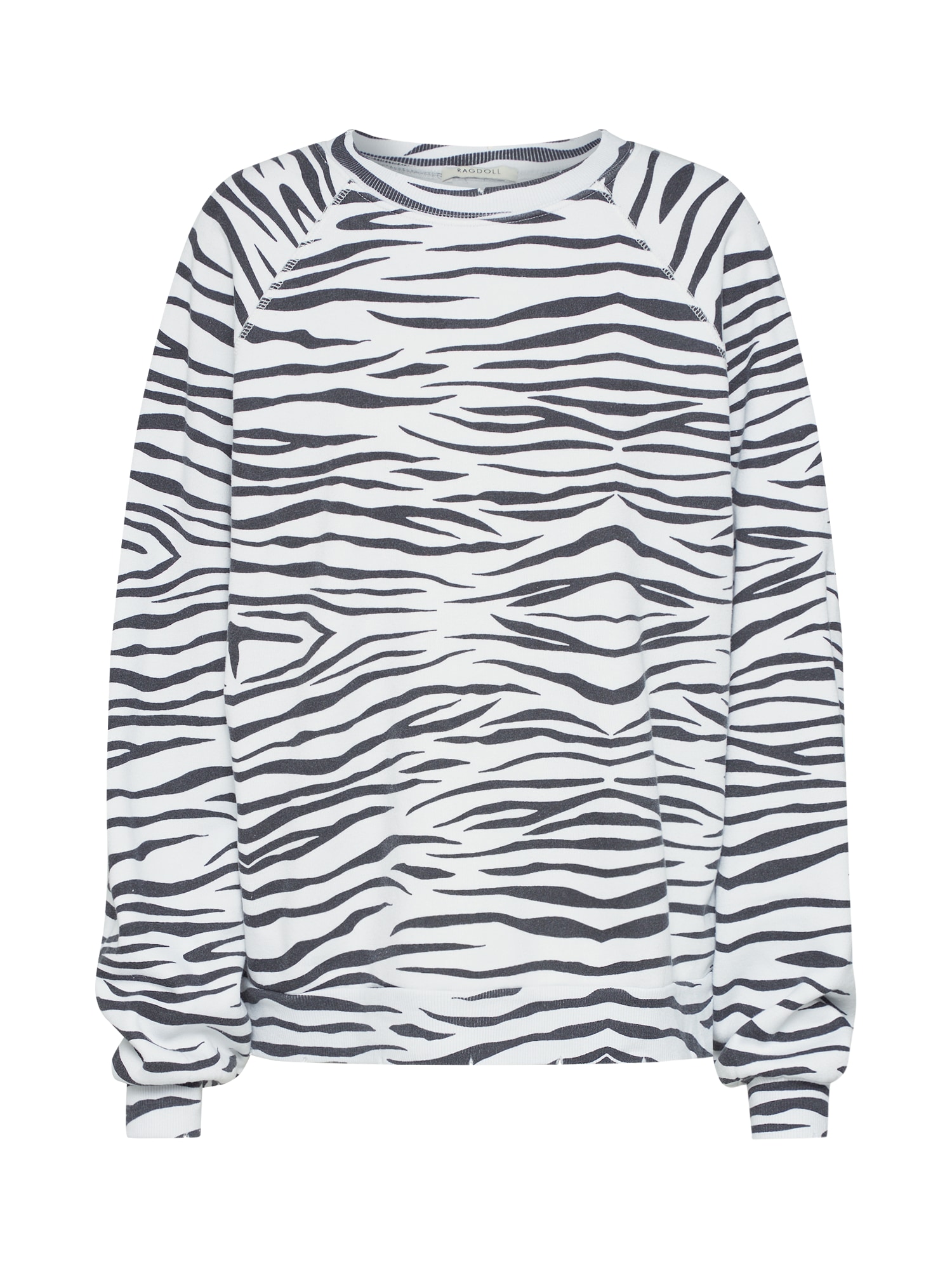 Ragdoll LA Bluză de molton 'Oversized Sweatshirt'  negru / alb