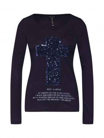 Key Largo Tricou  negru / argintiu