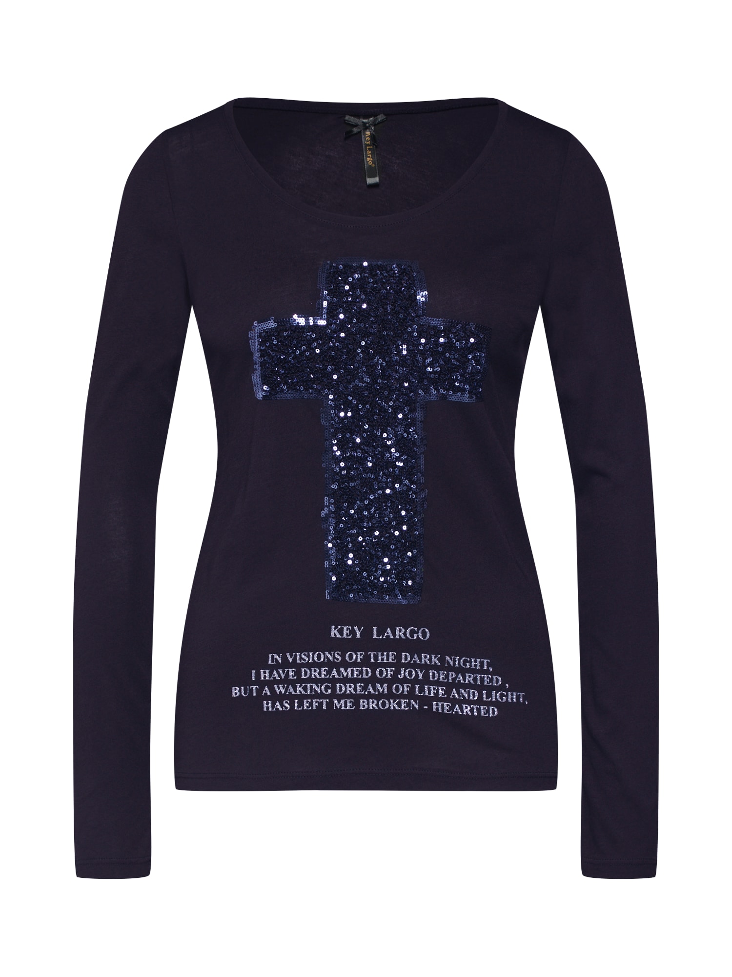 Key Largo Tricou negru / argintiu