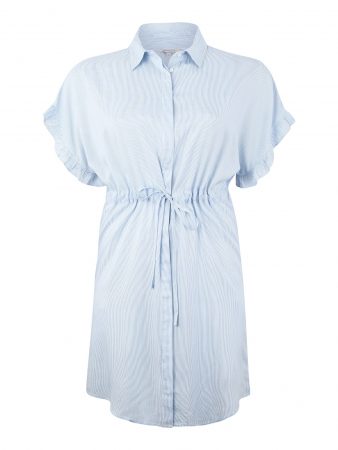 ONLY Carmakoma Rochie tip bluză 'CARVI'  albastru deschis / alb