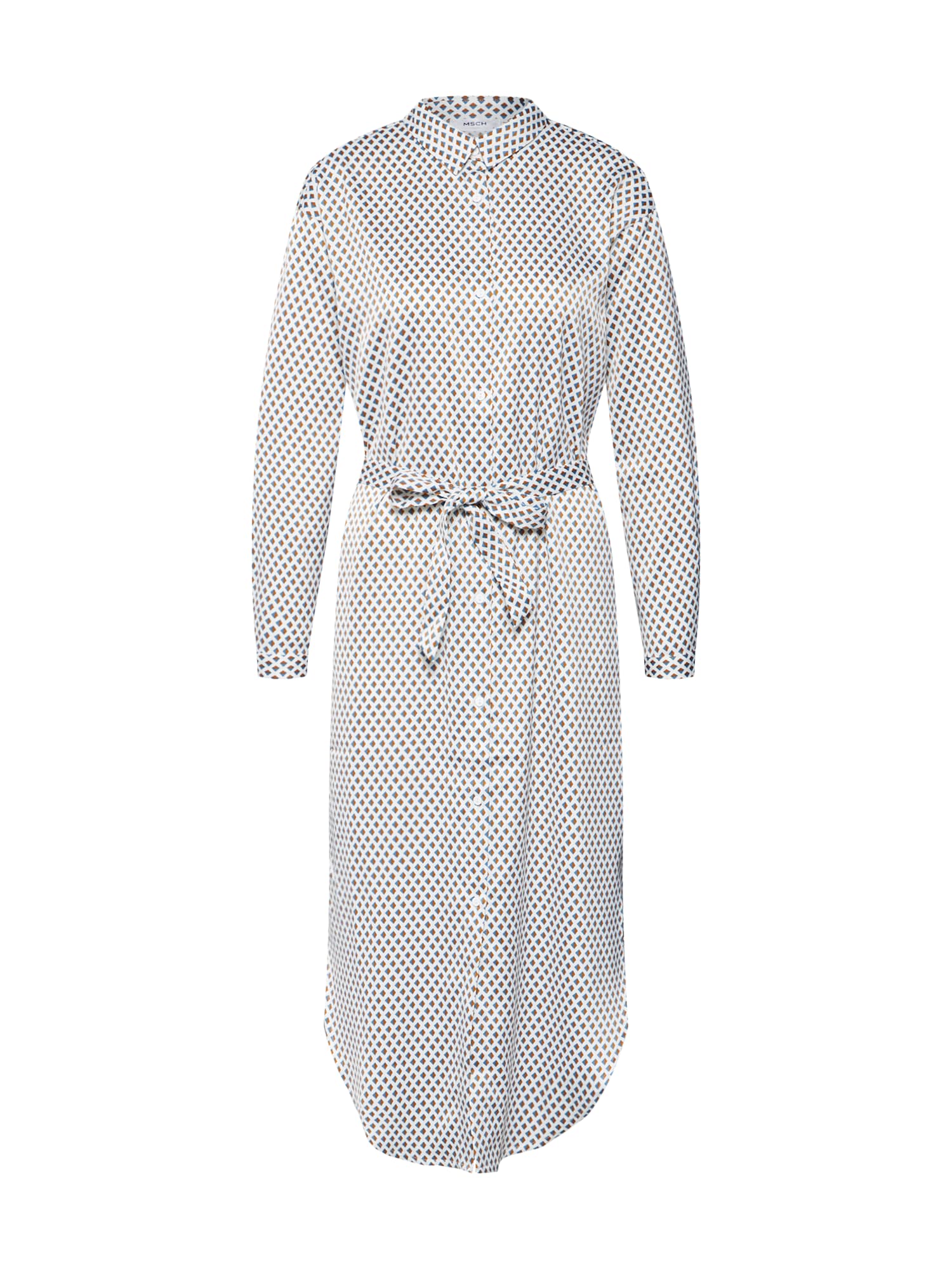 MOSS COPENHAGEN Rochie tip bluză 'Kimora Karma Dress AOP'  albastru / maro / alb