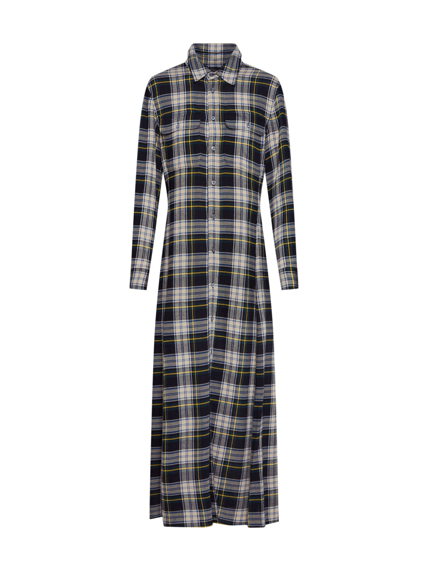 POLO RALPH LAUREN Rochie tip bluză 'LS STPHNE DR-LONG SLEEVE-CASUAL DRESS'  albastru / verde