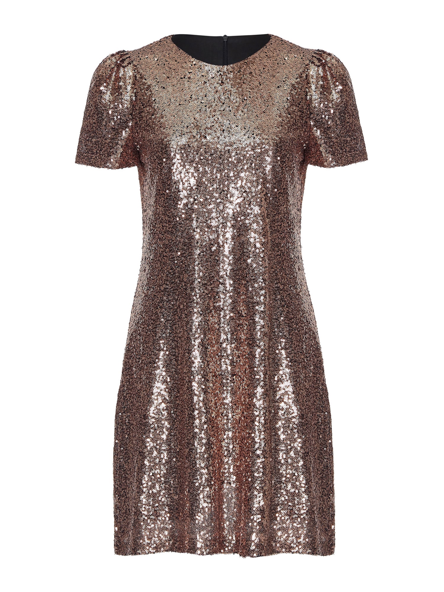 Mela London Rochie 'SEQUIN PUFF SLEEVE DRESS'  auriu
