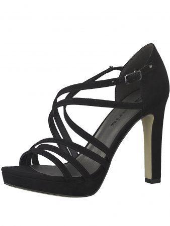 TAMARIS Sandale cu beretă 'Strappy Heel'  negru