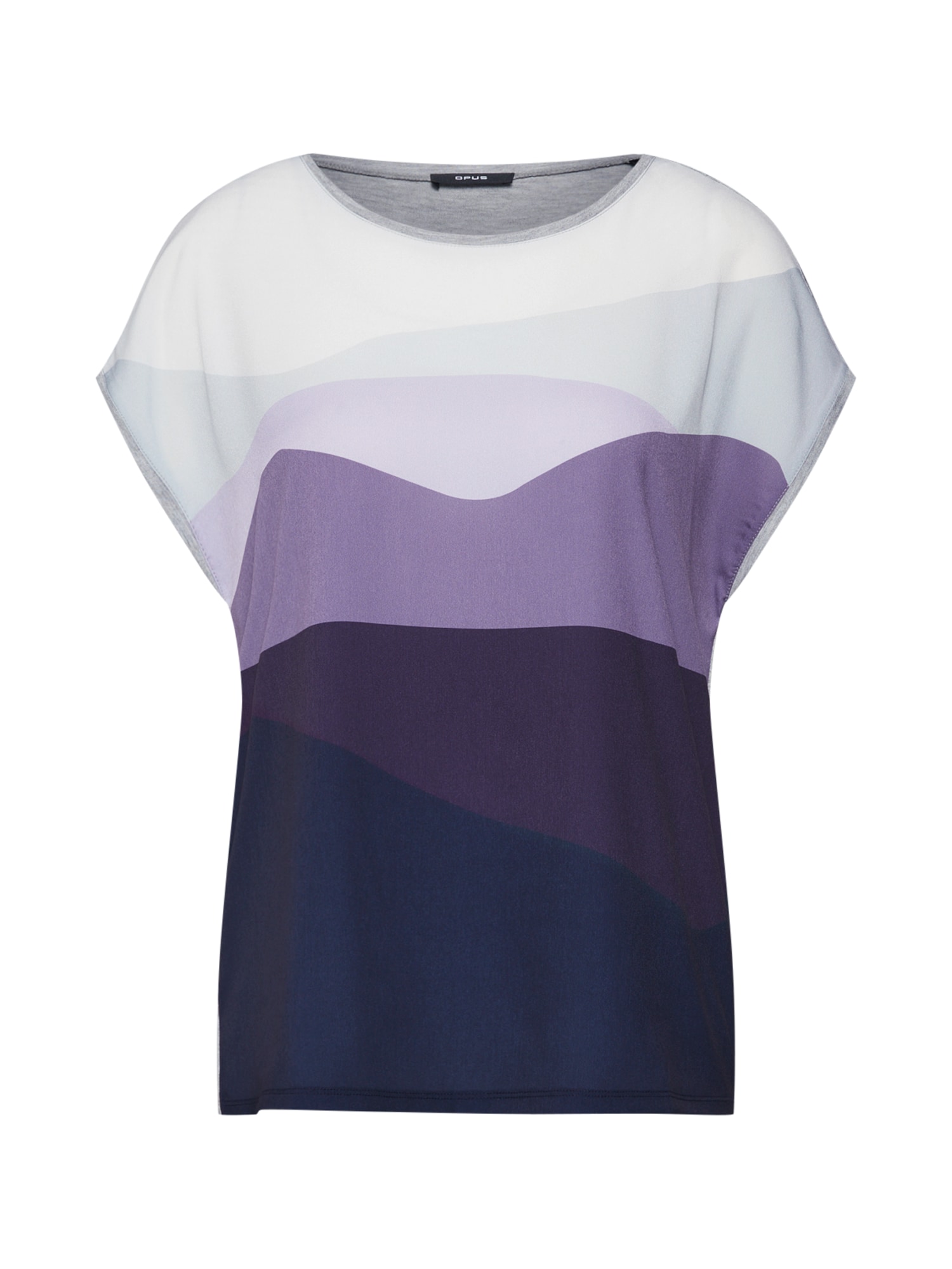 OPUS Tricou 'Sanyo print'  albastru / mov / offwhite