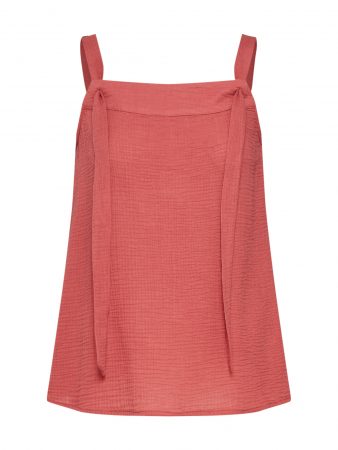EDC BY ESPRIT Bluză 'CrinkleCotton'  roșu orange