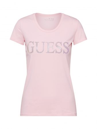 GUESS Tricou 'SS RN CRYSTAL TEE'  roz