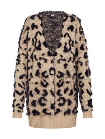 Urban Classics Geacă tricotată 'Ladies Leo Cardigan'  bej / negru