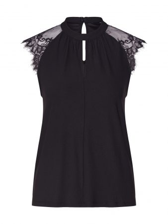 VERO MODA Bluză 'VMMILLA SL LACE TEE KEY GA VO'  negru