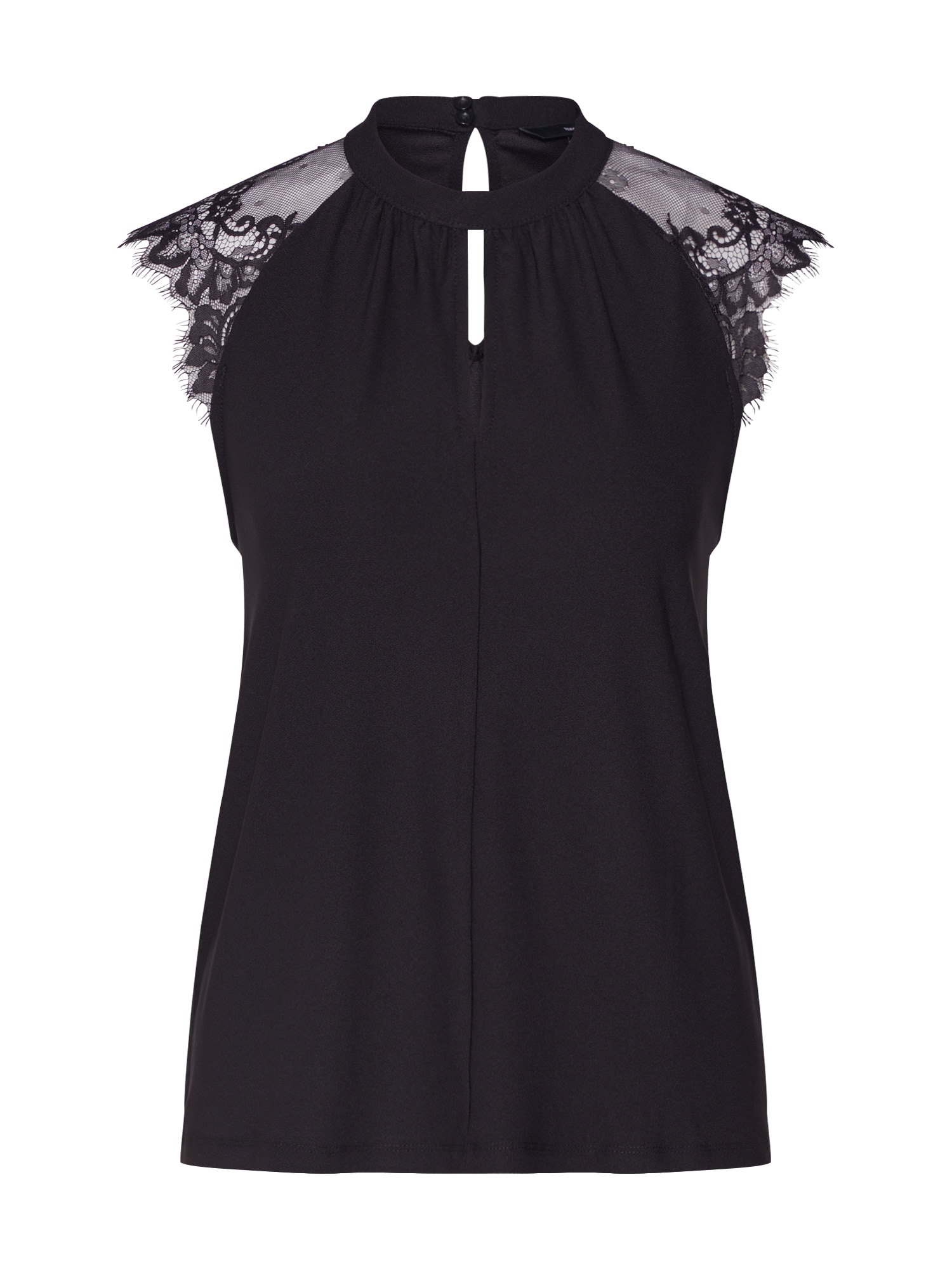 VERO MODA Bluză 'VMMILLA SL LACE TEE KEY GA VO'  negru