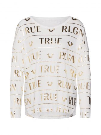 True Religion Tricou  auriu / alb