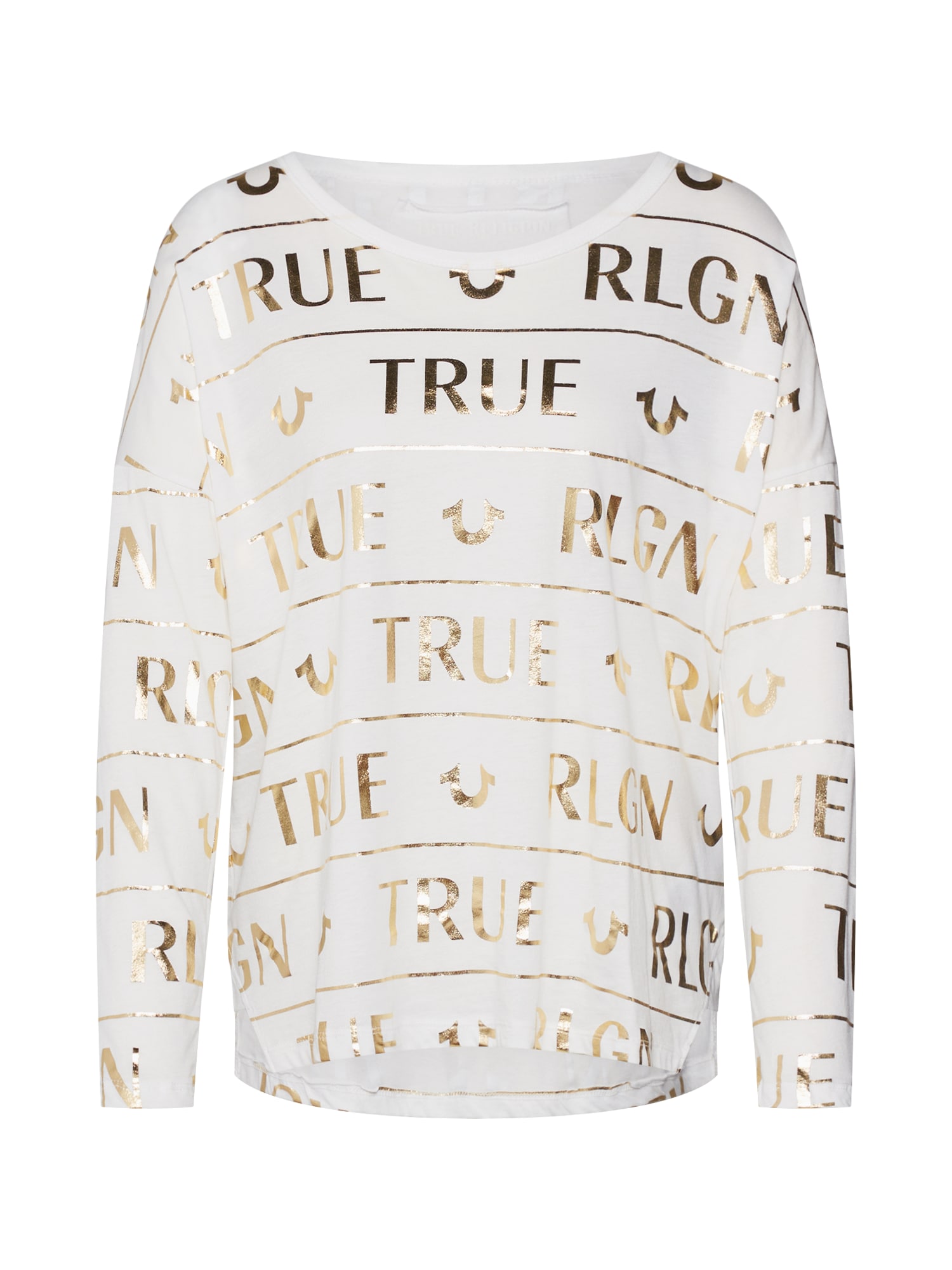 True Religion Tricou auriu / alb