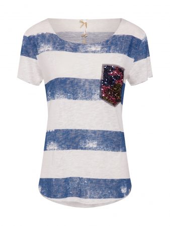 Key Largo Tricou  bej / albastru