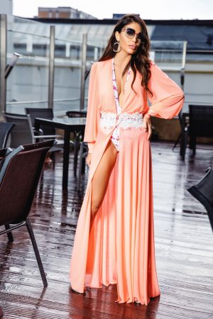 Rochie de plaja lunga din tul Rn 1971