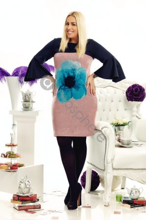 Rochie imprimeu floral cu maneci clopot Rn 1620