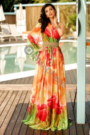 Rochie lunga din voal cu imprimeu floral Rn 1360