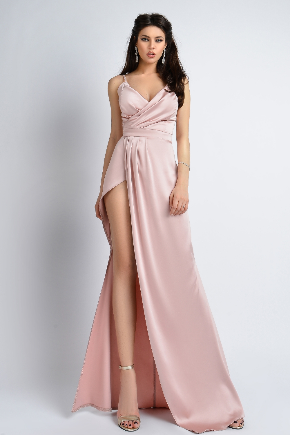 Rochie lunga rose Rn 2338