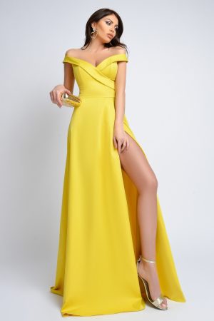 Rochie lunga tafta galbena Rn 1895g