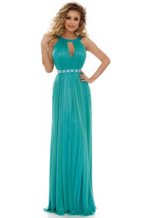 Rochie lunga tul turquoise Rn 1756